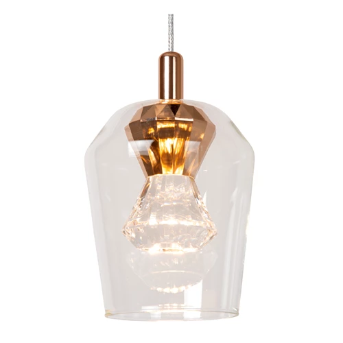Lucide BERLIANE - Lámpara colgante - Ø 39 cm - LED Regul. - 7x4W 2700K - Con módulo LED reemplazable - Transparente | Essential - detalle 1